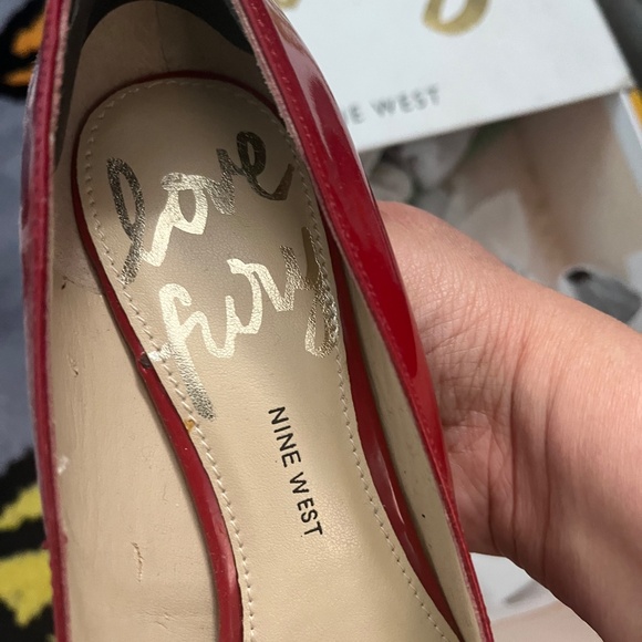 Nine West Red Shoes- 5” heel - Picture 2 of 5